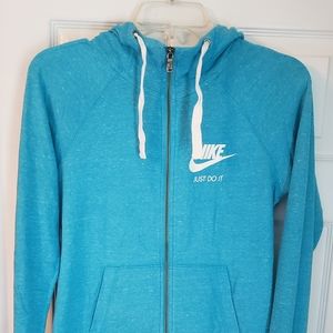 Rare! Womens Nike Gym Vintage Full Zip Lightweight Hoodie Sweatshirt Siz…